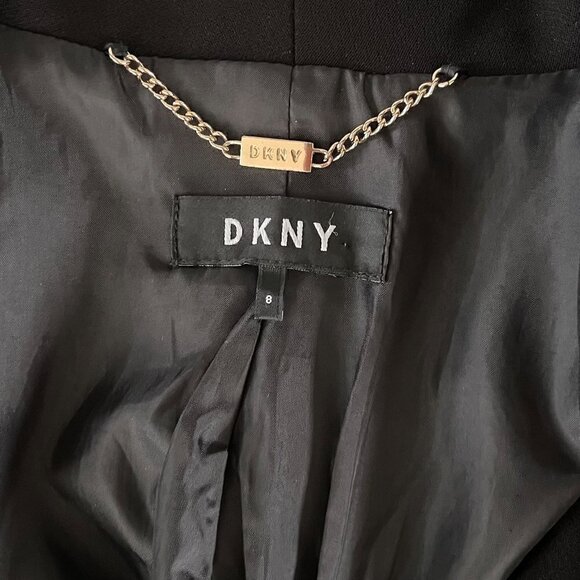 DKNY Women's Size 8 One Button Suit Jacket Black Single Breasted - Picture 5 of 8